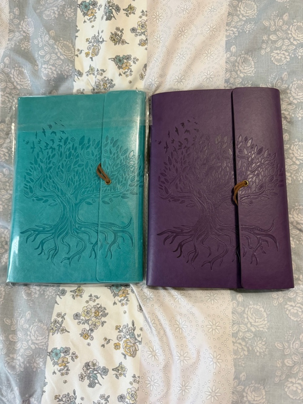 Embossed Tree of Life Journal - Teal & Purple